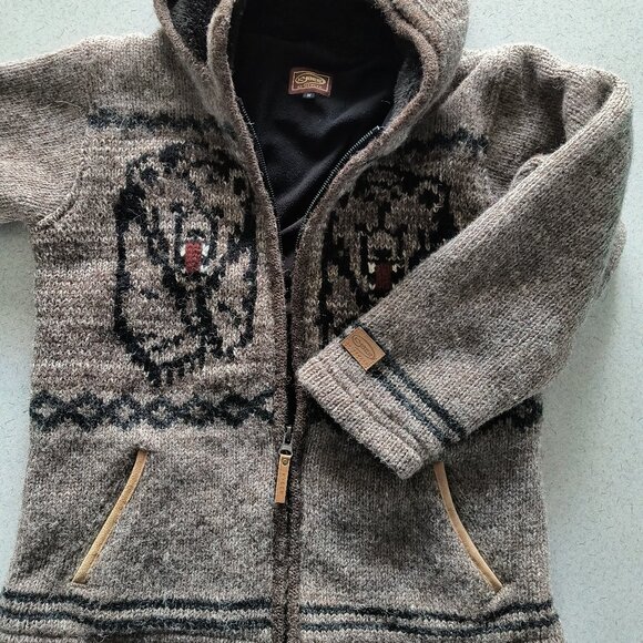 Kyber Outerwear Hooded Zip Up Nepal Sweater Jacket 100% Wool size Medium - Picture 6 of 7